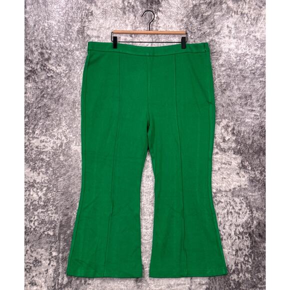 Tuckernuck Pants 3XL Womens Kelly Green Kick Flare Crop Knit - Picture 1 of 7